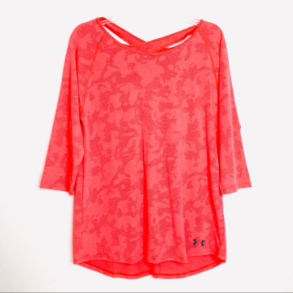 Under Armour | 3/4 Sleeve Orange Top Sz L